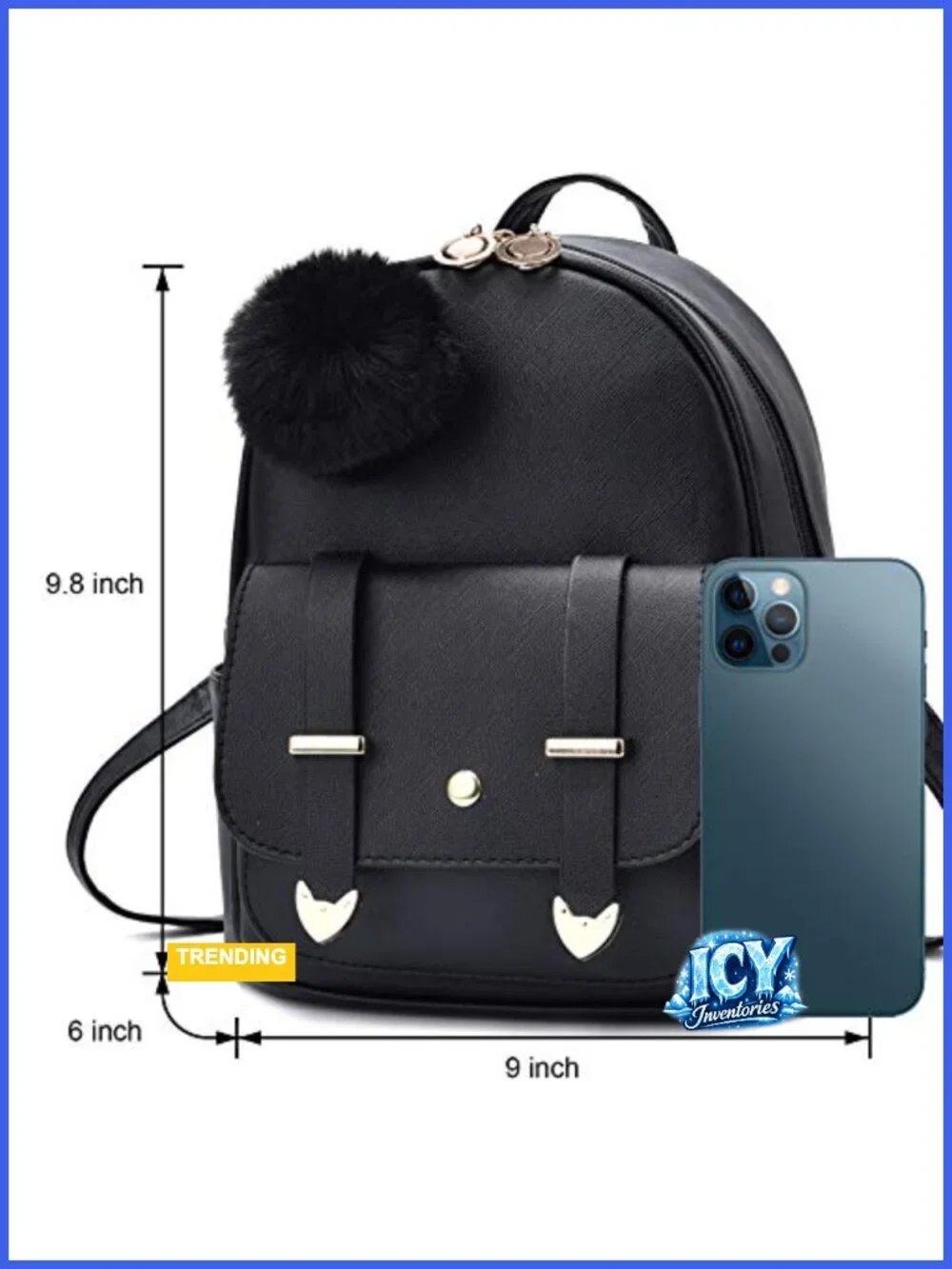 Mini PU Leather Backpack Purse for Women Girls Fashion Shoulder Bag